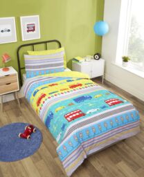 Rapport Home Transport Polycotton Duvet Cover Set With Pillowcase - Size: Single - thumbnail 1