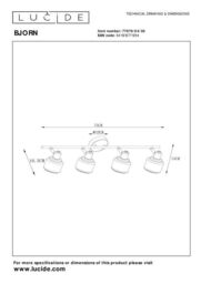 Lucide 'BJORN' Dimmable Rotatable Stylish Indoor Ceiling Spotlight Bar 4xE14 in Black - thumbnail 6