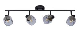Lucide 'BJORN' Dimmable Rotatable Stylish Indoor Ceiling Spotlight Bar 4xE14 in Black - thumbnail 2