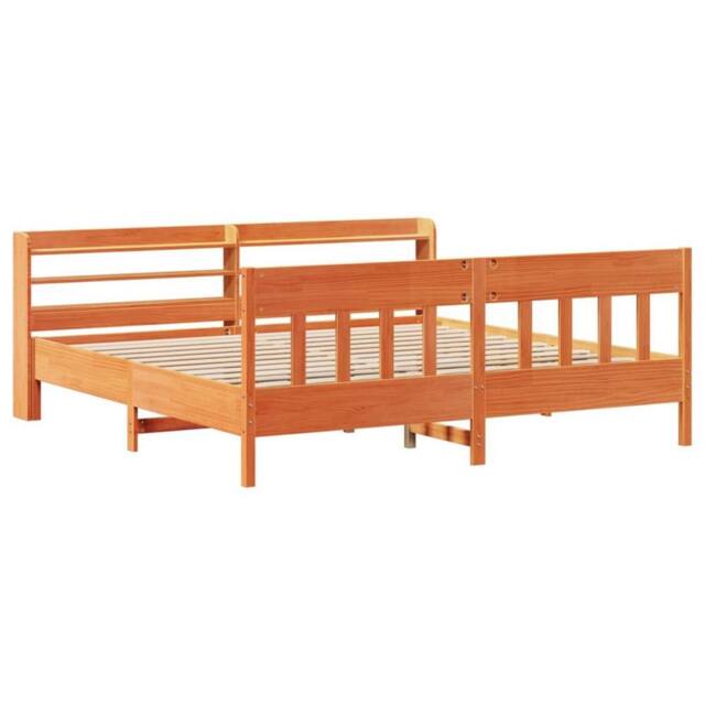 Berkfield Home Decorative Bed Frame Frame Wax Brown 180x200 cm Super King Solid - image 1