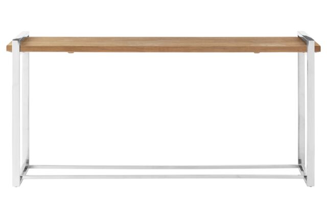 Orsina Wooden Surface Console Table, Hallway Table, Stainless Steel Modern Console Table For Bedroom in Natural - image 1