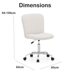 Costway Height-adjustable Ergonomic Chair Office Desk Chair w/ Wheels in White - thumbnail 2