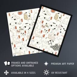 "Artery8 Cats Vintage Japanese Ukiyo E Kuniyoshi Wall Art Poster Print in White - Size: W18"" x H24""" - thumbnail 2