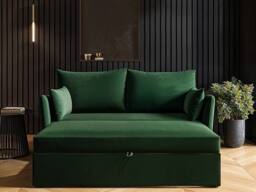 Solace+Co Skyler 2 Seater Velvet Sofa Bed in Green - thumbnail 3