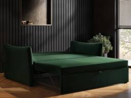 Solace+Co Skyler 2 Seater Velvet Sofa Bed in Green - thumbnail 4