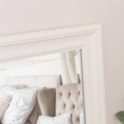 Melody Maison Large Full Length White Framed Wall & Leaner Mirror - 47cm X 142cm - Size: 47 cm X 142 cm - thumbnail 2