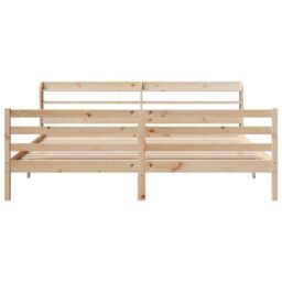 Berkfield Home Bed Frame with Headboard without Mattress 180x200 cm Super King in Brown - thumbnail 4
