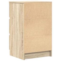 Berkfield Home Durable Bedside Cabinet with 3 Drawers Sonoma Oak 39x35x65 cm in Light Tan - Size: 39 x 35 x 65 cm - thumbnail 8