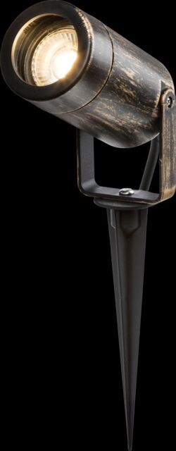 Netlighting Knightsbridge EAMON 230V IP65 GU10 Polycarbonate Spike light Brushed Brass EASPK1BB in Yellow - image 1