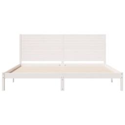 Berkfield Home Decorative Extra Long Bed Frame without Mattress White 180x210 cm - thumbnail 4