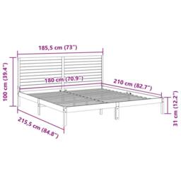 Berkfield Home Decorative Extra Long Bed Frame without Mattress White 180x210 cm - thumbnail 9