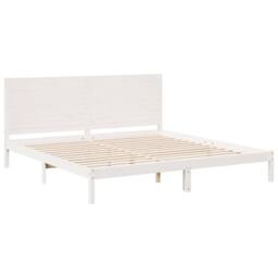 Berkfield Home Decorative Extra Long Bed Frame without Mattress White 180x210 cm - thumbnail 1