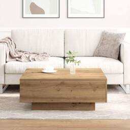Berkfield Home Soft Coffee Table Artisan Oak 80x80x31 cm Engineered Wood in Brown - Size: 80 x 80 x 31 cm - thumbnail 4