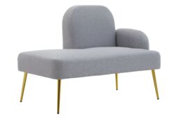 Orsina Comfortable Left Arm Grey Chaise Lounge, Contemporary Chaise Couch, Elegant Grey Upholstered Lounge Sofa - thumbnail 2