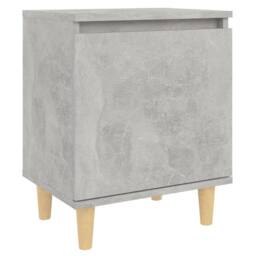 Berkfield Home Bed Cabinet with Solid Wood Legs Concrete Grey 40x30x50 cm - Size: 40 x 30 x 50 cm - thumbnail 1