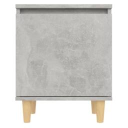 Berkfield Home Bed Cabinet with Solid Wood Legs Concrete Grey 40x30x50 cm - Size: 40 x 30 x 50 cm - thumbnail 6