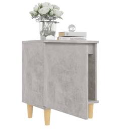 Berkfield Home Bed Cabinet with Solid Wood Legs Concrete Grey 40x30x50 cm - Size: 40 x 30 x 50 cm - thumbnail 4