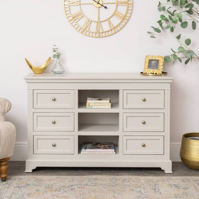 Melody Maison Large Taupe-Grey Wooden Sideboard Cabinet - Daventry Taupe-Grey Range in Grey - image 1