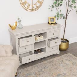 Melody Maison Large Taupe-Grey Wooden Sideboard Cabinet - Daventry Taupe-Grey Range in Grey - thumbnail 2