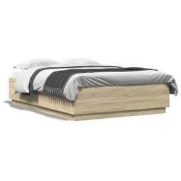 Berkfield Home Bed Frame without Mattress Sonoma Oak 120x200 cm in Light Brown - Size: Small Double - thumbnail 1