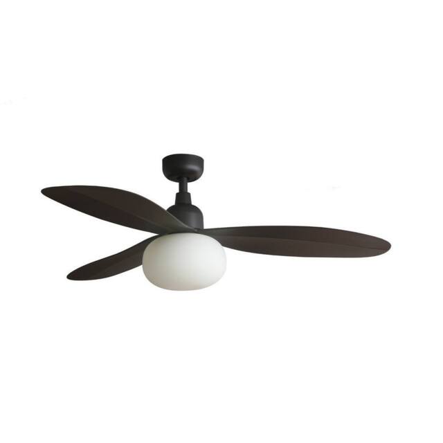 Netlighting Palma Medium Brown IP44 DC Ceiling Fan With E27 Light 6 Speed - image 1