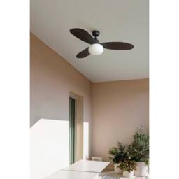 Netlighting Palma Medium Brown IP44 DC Ceiling Fan With E27 Light 6 Speed - thumbnail 2