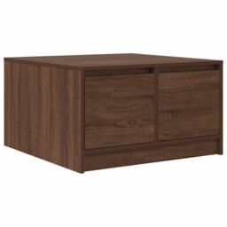 Berkfield Home Coffee Table with Drawers Brown Oak 70.5x70x40 cm - thumbnail 2