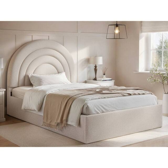 Flair Ava Small Double Ottoman Bed in Cream - image 1