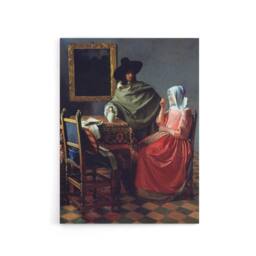 "Artery8 The Wine Glass Cropped Painting Vermeer Vintage Canvas Wall Art - Size: W18"" x H24""" - thumbnail 1