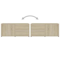 Berkfield Home TV Cabinet Sonoma Oak 80x34x36 cm Engineered Wood in Light Tan - Size: 80 x 34 x 36 cm - thumbnail 9
