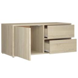 Berkfield Home TV Cabinet Sonoma Oak 80x34x36 cm Engineered Wood in Light Tan - Size: 80 x 34 x 36 cm - thumbnail 6