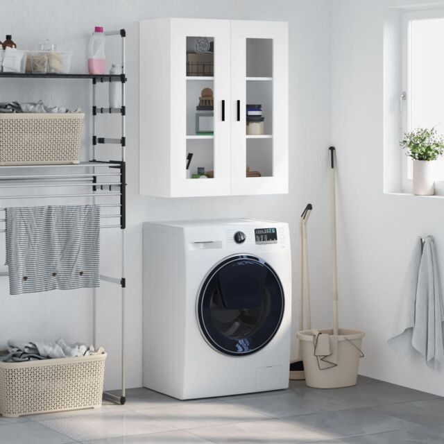 Berkfield Home Wall Mounted Cabinet White 69.5x34x90 cm - image 1