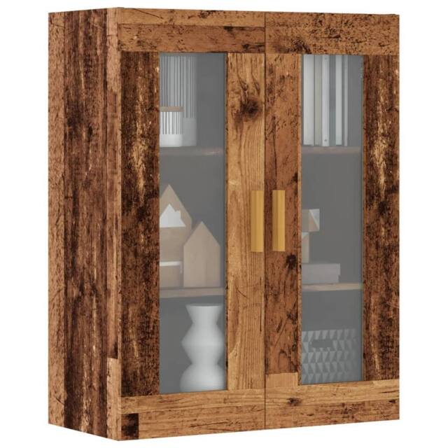 Berkfield Home Hanging Wall Cabinet Old Wood 69.5x34x90 cm in Brown - image 1