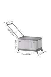 Living and Home Plastic Storage Box Folding Toy&Clothes Storage Cart with Wheels & Lid in White - thumbnail 8