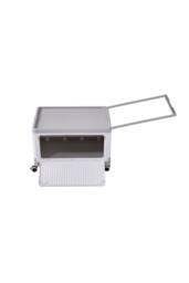 Living and Home Plastic Storage Box Folding Toy&Clothes Storage Cart with Wheels & Lid in White - thumbnail 9