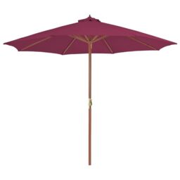 Berkfield Home Outdoor Parasol with Wooden Pole 300 cm Bordeaux Red
