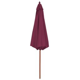 Berkfield Home Outdoor Parasol with Wooden Pole 300 cm Bordeaux Red - thumbnail 3