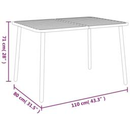Berkfield Home Garden Table Anthracite 110x80x71 cm Steel in Black - Size: 110 x 80 x 71 cm - thumbnail 6