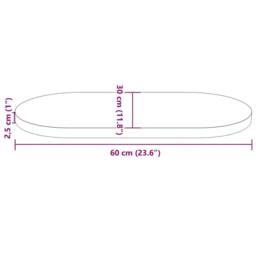 Berkfield Home Table Top 60x30x2.5 cm Solid Wood Pine Oval in Natural - thumbnail 8