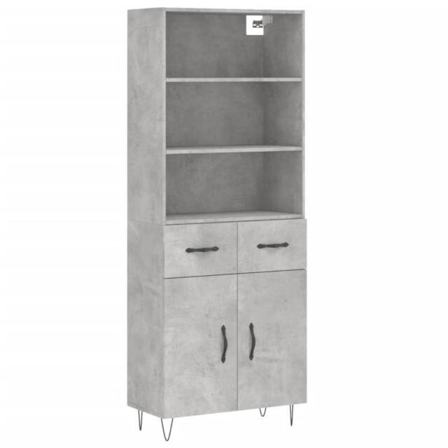 Berkfield Home Highboard Concrete Grey 69.5x34x180 cm Engineered Wood - image 1