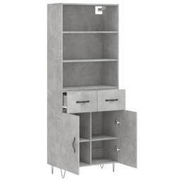 Berkfield Home Highboard Concrete Grey 69.5x34x180 cm Engineered Wood - thumbnail 4