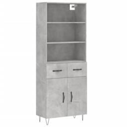 Berkfield Home Highboard Concrete Grey 69.5x34x180 cm Engineered Wood - thumbnail 1