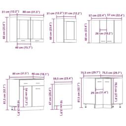 Berkfield Home 11 Piece Kitchen Cabinet Set Lyon Old Wood Engineered Wood in Brown - thumbnail 9