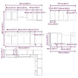 Berkfield Home 11 Piece Kitchen Cabinet Set Lyon Old Wood Engineered Wood in Brown - thumbnail 8