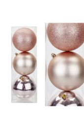 VFM e-Store Christmas Baubles Pack Of 3- 12Cm in Gold - thumbnail 1