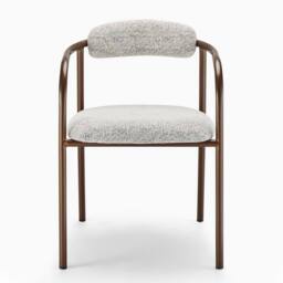 FurnitureboxUK 2x Rhea Grey Fabric Dining Chairs Bronze Legs - thumbnail 7