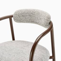 FurnitureboxUK 2x Rhea Grey Fabric Dining Chairs Bronze Legs - thumbnail 8