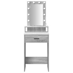 Berkfield Home Dressing Table with LED Lights in Grey Sonoma - 50x41x140 cm - Size: 50 x 41 x 140 cm - thumbnail 5