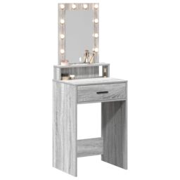 Berkfield Home Dressing Table with LED Lights in Grey Sonoma - 50x41x140 cm - Size: 50 x 41 x 140 cm - thumbnail 3