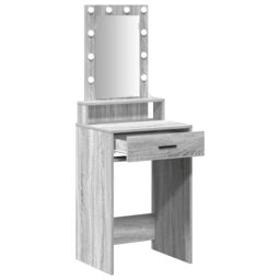 Berkfield Home Dressing Table with LED Lights in Grey Sonoma - 50x41x140 cm - Size: 50 x 41 x 140 cm - thumbnail 4